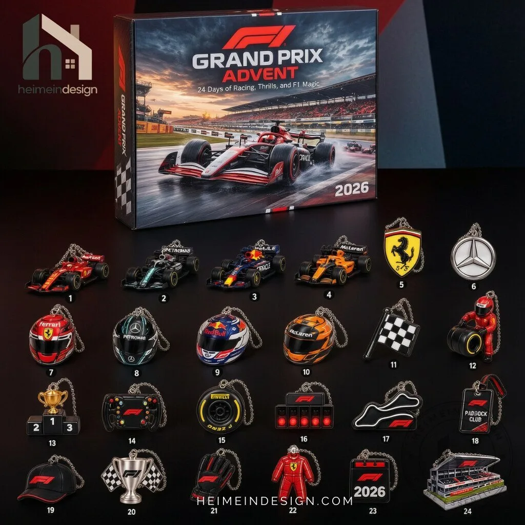 F1 Grand Prix 2026 Advent Calendar 24-Piece Set - Heimein Design